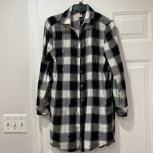 Victoria’s Secret, size XS, plaid nightshirt.